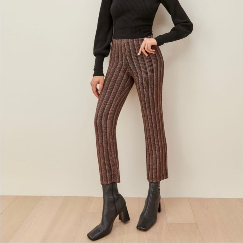 Reformation Gold Shimmer Alix Pant